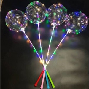 LED Big Balloon with Plastic Wand Handle